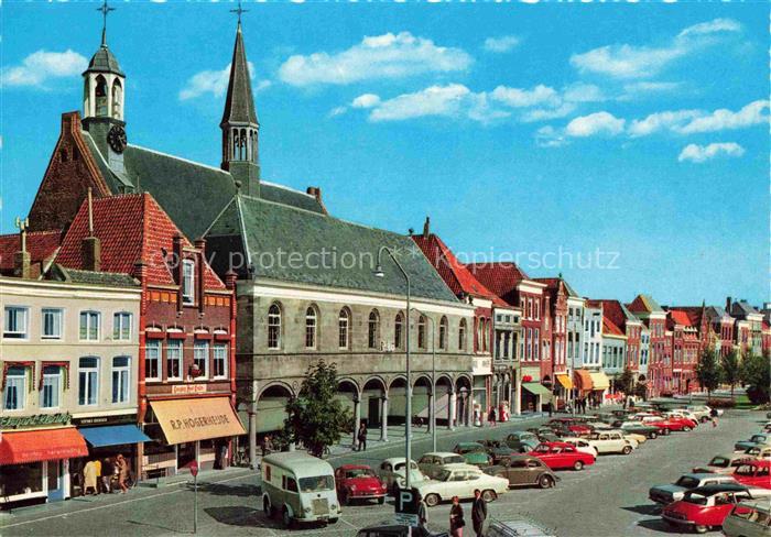 Zierikzee Zierickzee Zeeland NL Havenplein met Gasthuiskerk