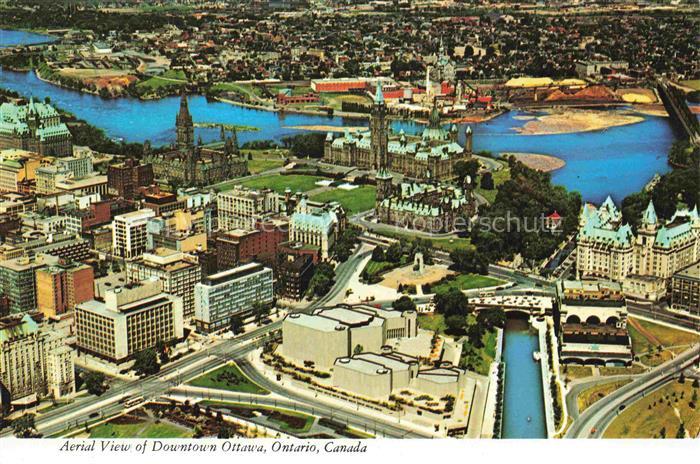 Ottawa Canada Aerial view of downtown