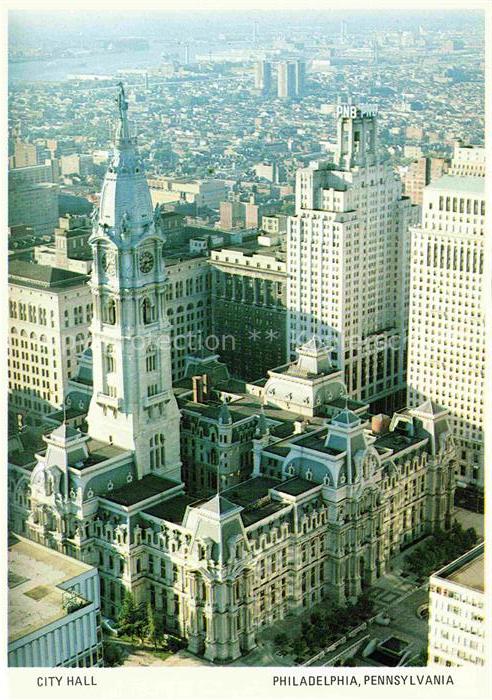 Philadelphia  Pennsylvania USA City Hall aerial view