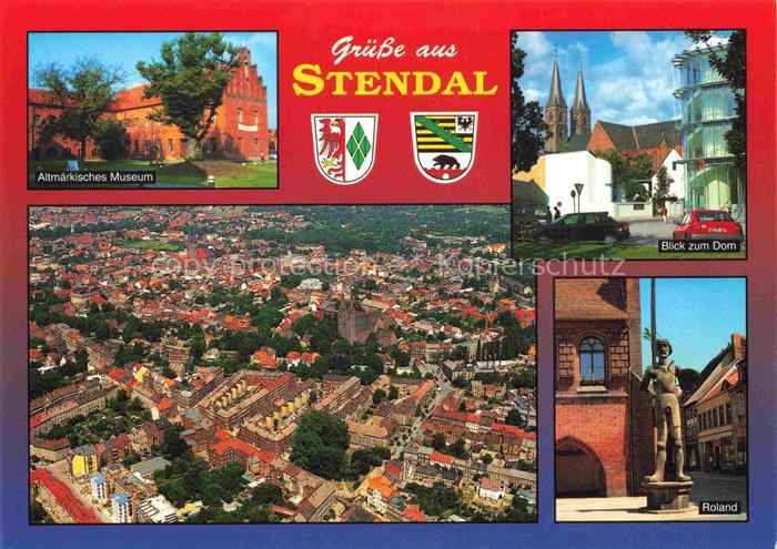 Stendal  Sachsen-Anhalt Altmaerkisches Museum Dom Roland Statue Stadtpanorama Lu