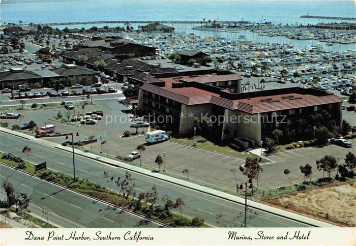 Dana Point Harbor Marina Stores and Hotel aerial view