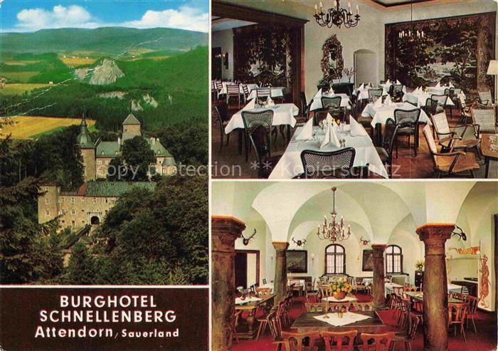 Attendorn Burghotel Schnellenberg Restaurant Burg der Grafen von Fuerstenberg-He