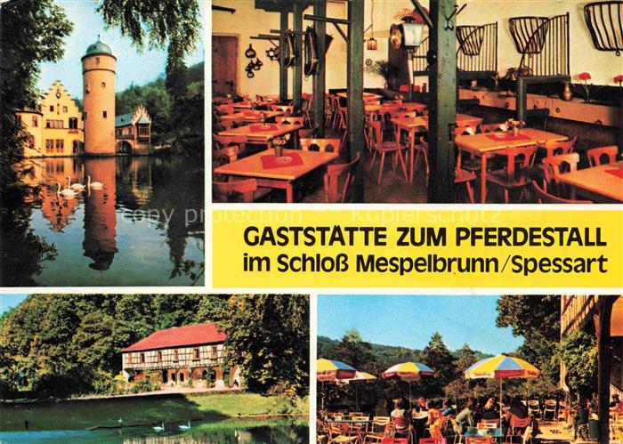 Mespelbrunn Gaststaette zum Pferdestall im Schloss