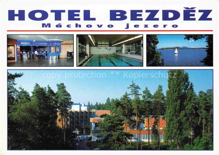 Machovo Jezero CZ Hotel Bezdez Rezeption Hallenbad Panorama