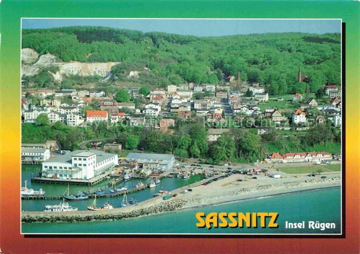 SAssNITZ Ostseebad Ruegen Hafen Fliegeraufnahme