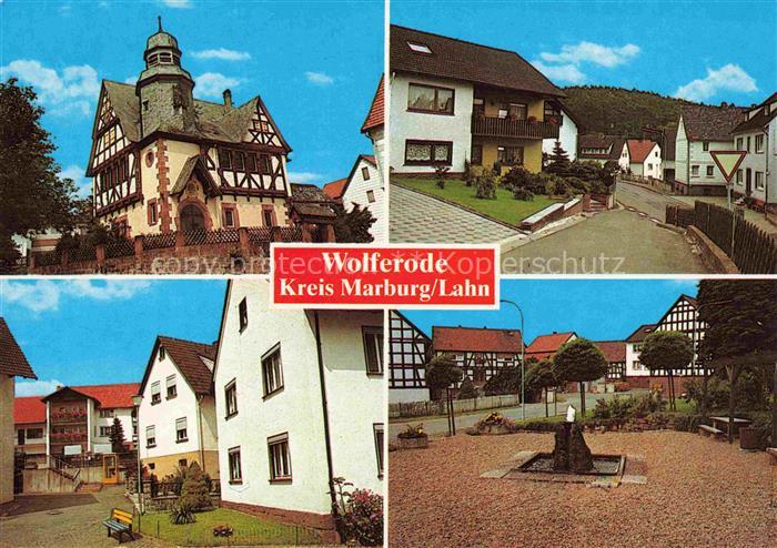 Wolferode Hessen Teilansichten Fachwerkhaus Brunnen