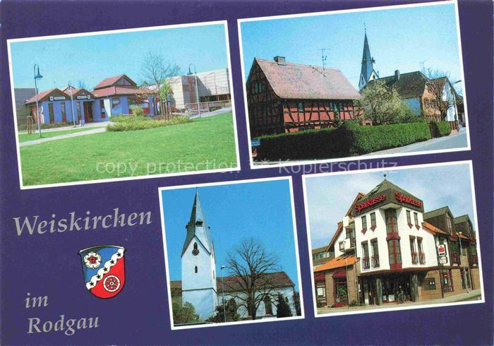 Weiskirchen Offenbach Main Teilansichten Kirche Sparkasse Gaststaette