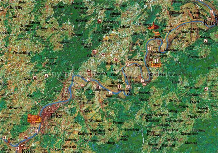 TRIER  CITY Urlaubsregion Trier Satelittenfoto