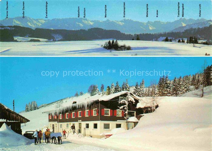 Weitnau Bayern Schullandheim Schanz Winterpanorama Allgaeuer Alpen