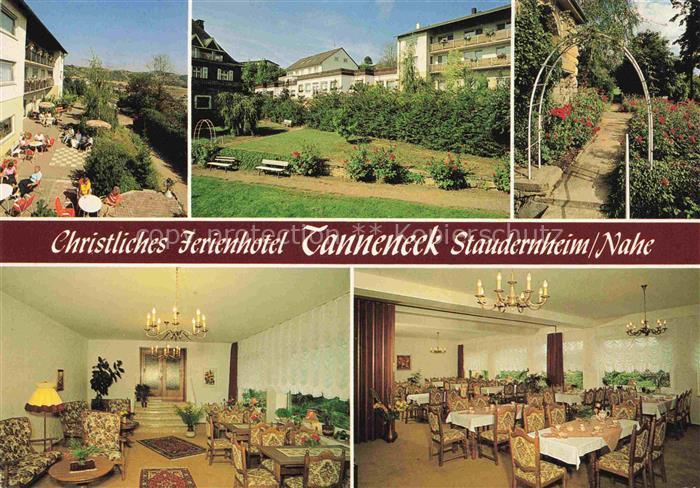 Staudernheim Christliches Ferienhotel Tanneneck Foyer Restaurant Garten Terrasse
