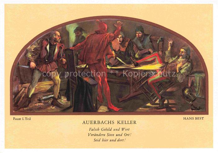 LEIPZIG Sachsen Auerbachs Keller Maedlerpassage Gemaelde Hans Best Faust 1. Teil