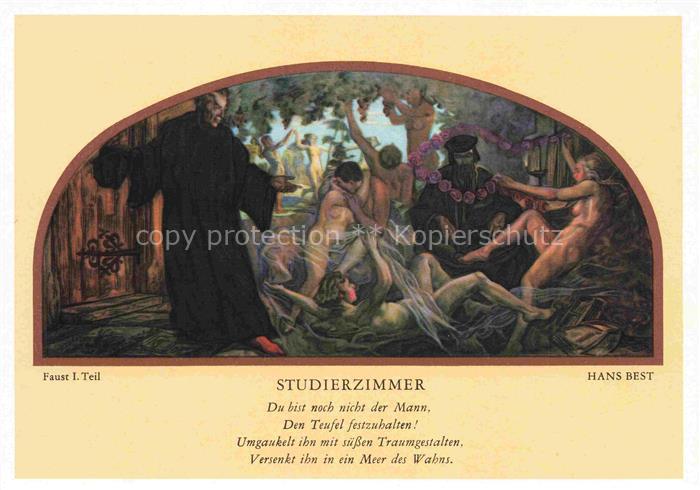 LEIPZIG Sachsen Auerbachs Keller Maedlerpassage Gemaelde Hans Best Faust 1. Teil
