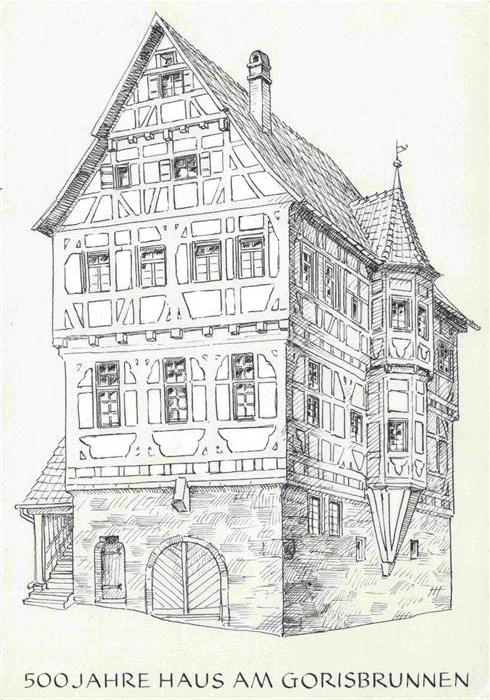 Bad Urach 500 Jahre Haus am Gorisbrunnen H. Helferstorfer Kuenstlerkarte