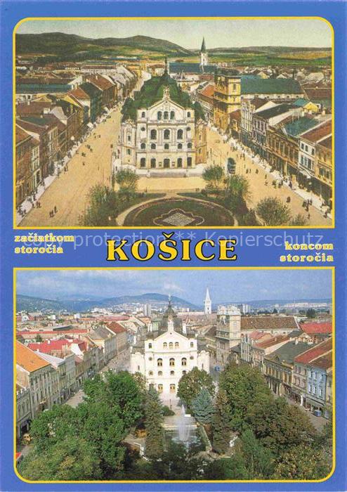 KOSICE Kassa Kaschau Slovakia Severný pohlad z veze Dómu sv. Alzbety na Hlavnú u