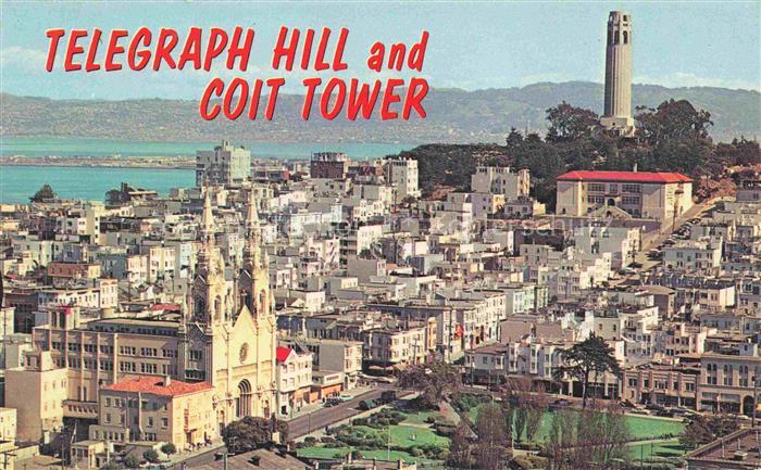 SAN FRANCISCO California USA Historic Telegraph Hill and Coit Tower aerial view