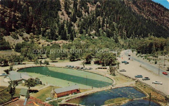 Ouray Colorado USA Swimming pool and goldfish ponds aerial view