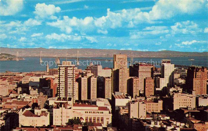 SAN FRANCISCO California USA View from famed Nob Hill Financial District Oakland