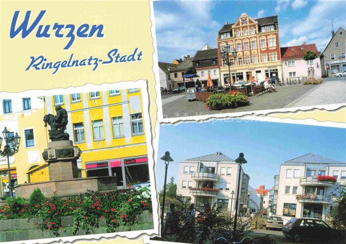 Wurzen Sachsen Jacobsplatz Ringelnatz-Springbrunnen Neubau ehemaliges Stadtgut