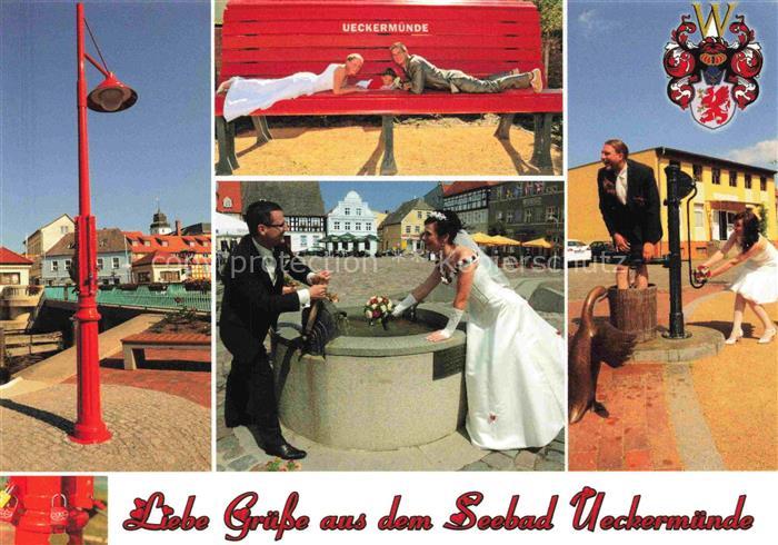 Ueckermuende ueckermuende Mecklenburg Vorpommern Liebeslaterne Ueckerbruecke Rot