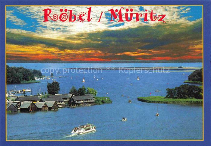 Roebel  Mueritz Mecklenburg-Vorpommern Panorama Erholungsort Hafenstaedtchen am