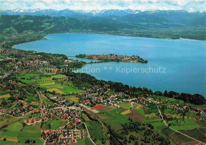 Enzisweiler Bodensee Bregenzer Bucht mit Insel Lindau Bad Schachen Alpenpanorama
