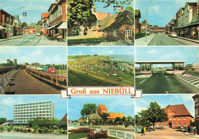 Niebuell Teilansichten Strand Zufahrt zur Faehre