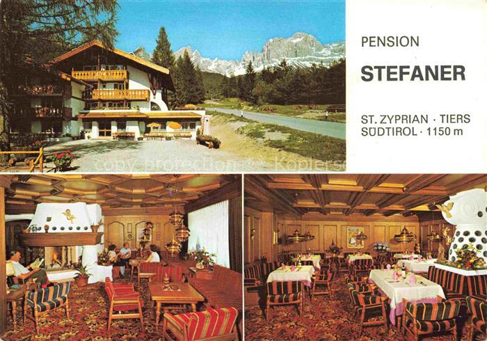 St Zyprian San Cipriano 1085m Dolomiti IT Pension Stefaner Gastraum