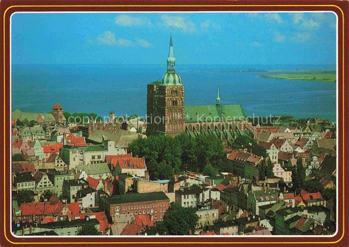 STRALSUND Panorama Blick ueber die Stadt auf die Nikolaikirche