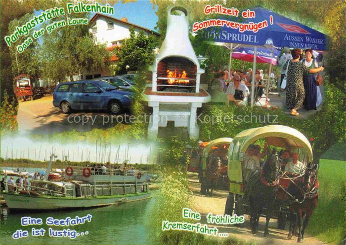 Falkenhain Altenburg Parkgaststaette Falkenhain Busparkplatz Kremserfahrten Seer