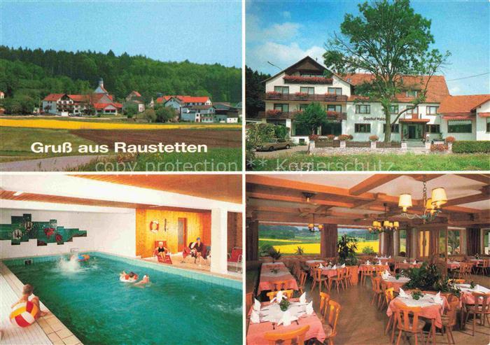 Raustetten Fremdingen Bayern Teilansicht Gasthof Waldeck Gastraum Hallenbad