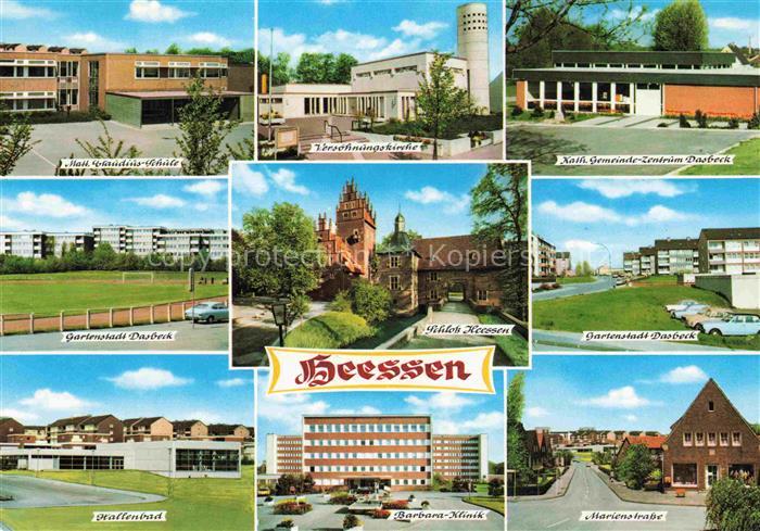 Heessen Hamm Schule Kirche Gemeindezentrum Gartenstadt Dasbeck Schloss Hallenbad