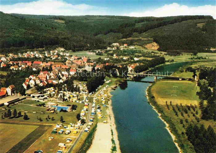 Gieselwerder Oberweser Hessen Panorama Oberweserbergland Campingplatz