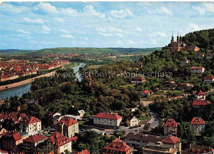 WueRZBURG Bayern Panorama Blick von der Festung Marienberg zum Maintal und Kaepp