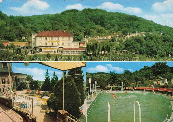 Hemsbach  Bergstrasse Hotel Luisenhof Terrasse Swimming Pool
