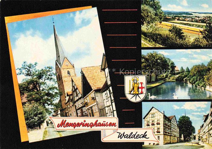Mengeringhausen Kirche Panorama Schwanenteich Strassenpartie