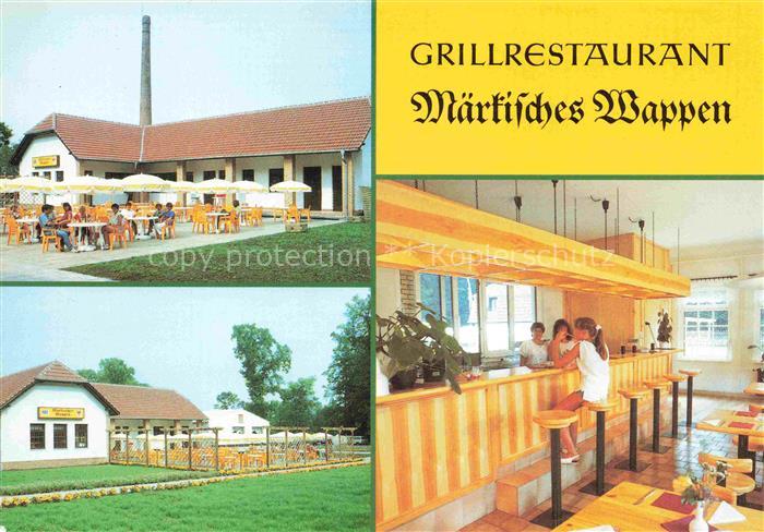 Dannenwalde Gransee Grillrestaurant Maerkisches Wappen Gastraum Theke Gartenterr