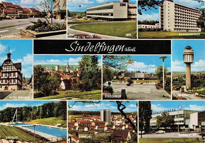 Sindelfingen Rathausplatz IBM Krankenhaus Rathaus Stadthalle Goldbergturm Freiba