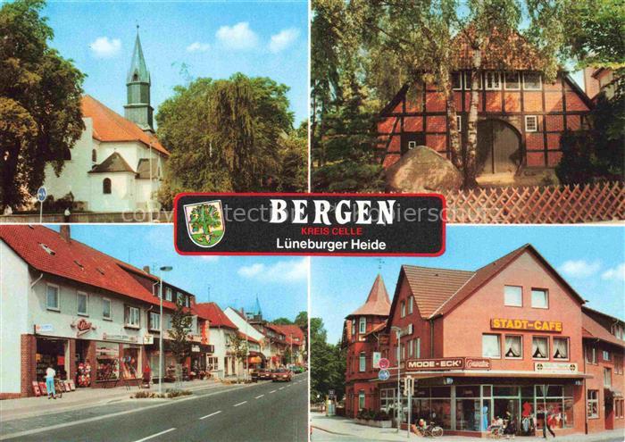 Bergen Celle Stadtmotive Hauptstrasse Café Kirche