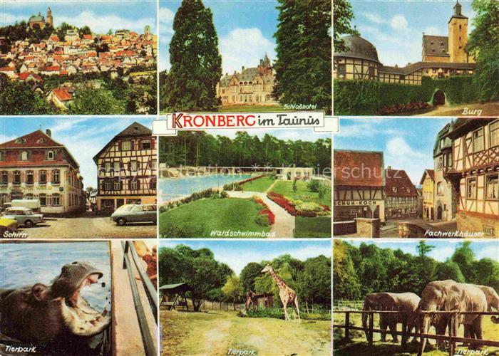 Kronberg  Cronberg Taunus Stadtpanorama Schlosshotel Burg Schirn Freibad Fachwer
