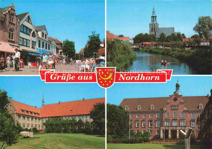 Nordhorn Hauptstrasse Partie an der Vechta Kloster Frenswegen Rathaus