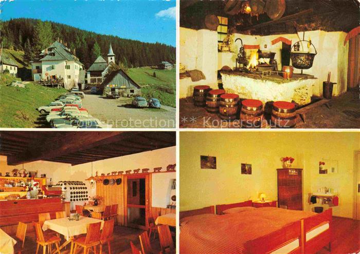 Salla Alpengasthof Pension Stueblergut Gaststube Kamin Fremdenzimmer