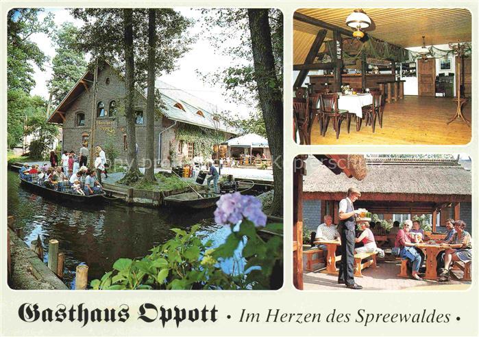 Lehde Luebbenau Spreewald Gasthaus Oppott im Herzen des Spreewaldes Kahnfahrt