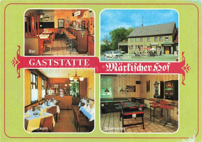 Wusterhausen Dosse Gaststaette Maerkischer Hof Bar Gastraum Spielsalon