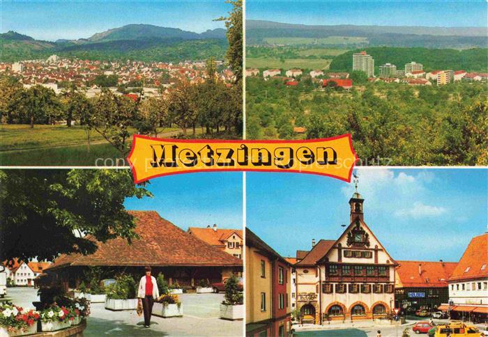 Metzingen  Erms BW Stadtpanorama Stadtzentrum Fussgaengerzone