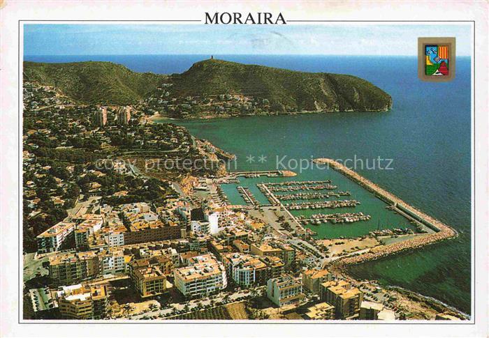 Moraira Alicante ES Kuestenpanorama Hafen