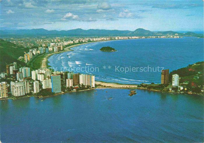 Santos Sao Paulo Brazil Bird's eye view of the beach