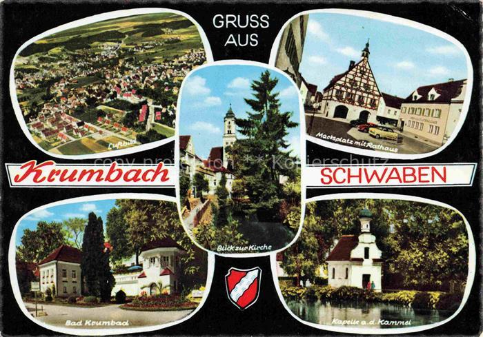 Krumbach Schwaben Luftbild Kirche Marktplatz Rathaus Kapelle Bad Krumbad