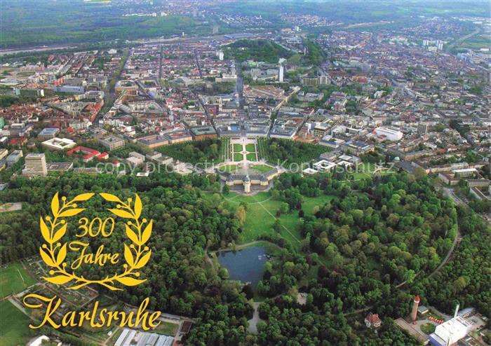 KARLSRUHE Baden Stadtpanorama mit Schloss 300 Jahre Jubilaeum