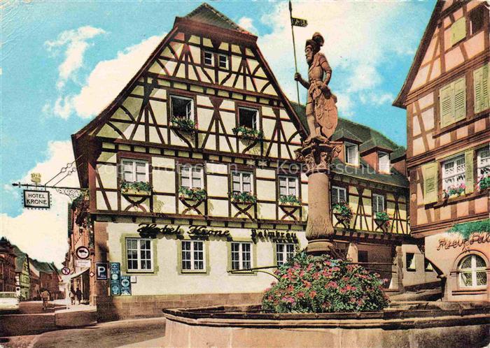Bretten  Baden Marktplatz mit Brunnen Fachwerkhaus Altstadt