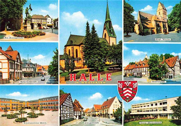 Halle Westfalen Amtsgericht Denkmal Strassenpartien Schulzentrum Kirche Gymnasiu